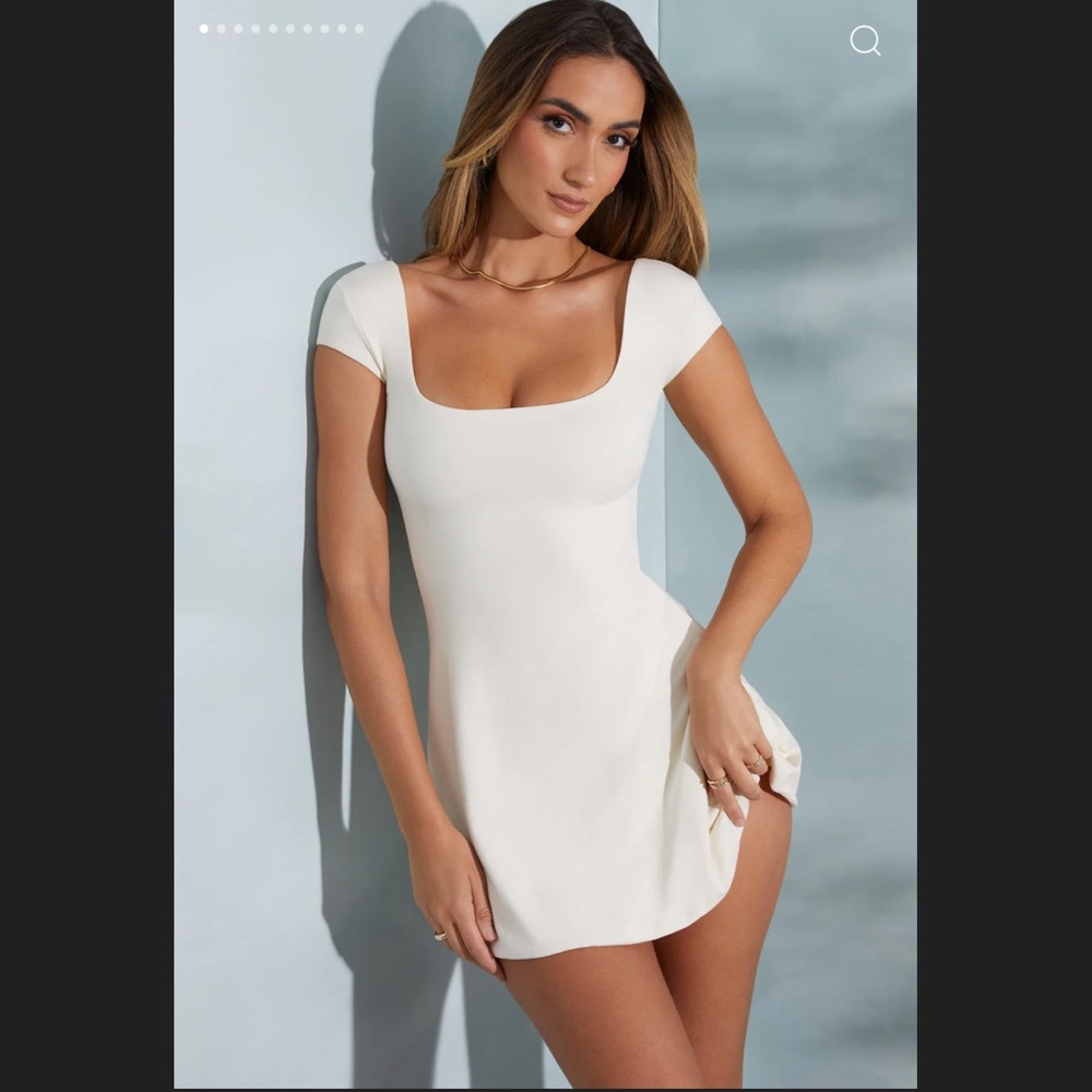 Brand New in Bag Oh Polly MARINA Open Back A-Line Mini Dress in Ivory